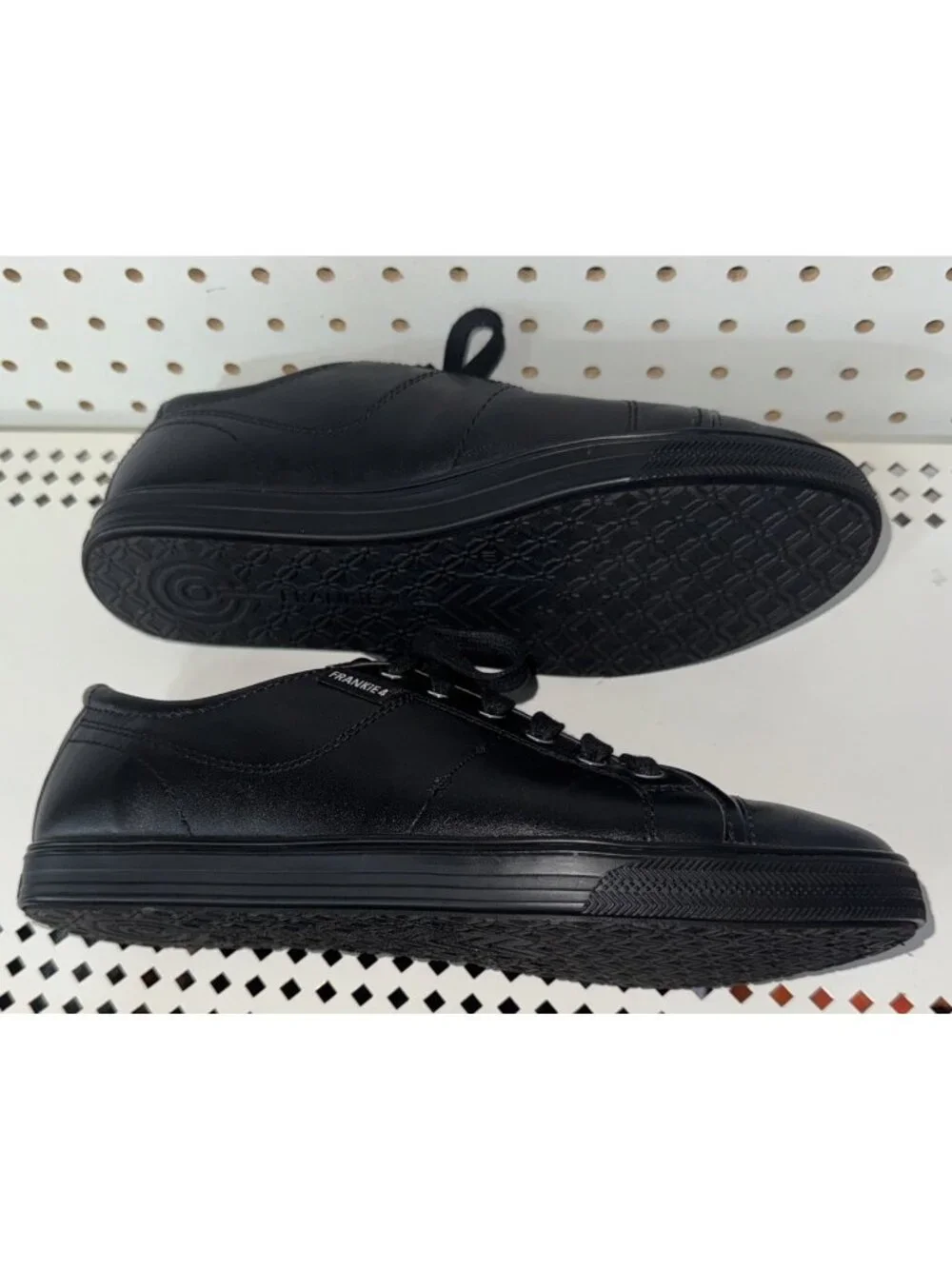 FRANKIE4 Nat II Womens Leather Lace Up Casual Shoes Sneakers Size 10 Black
